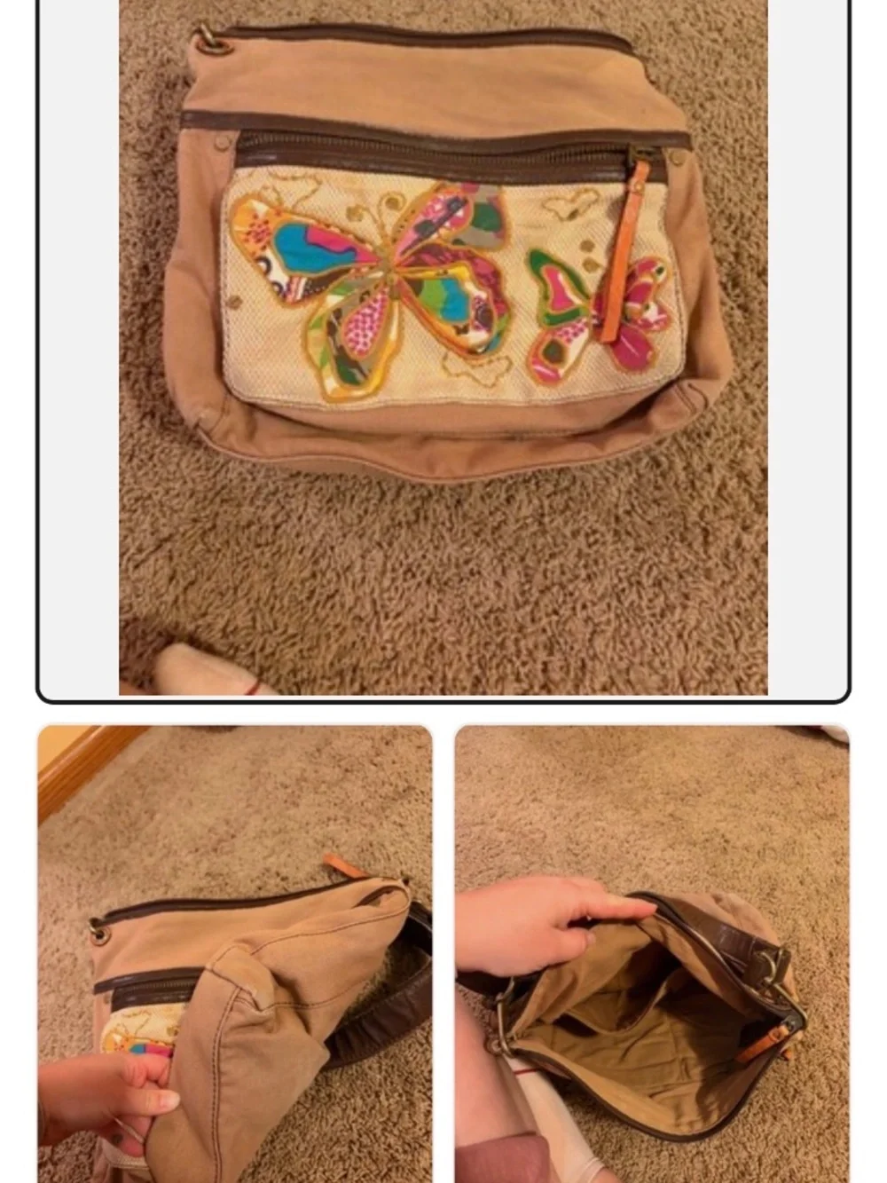 Fossil butterfly crossbody bag